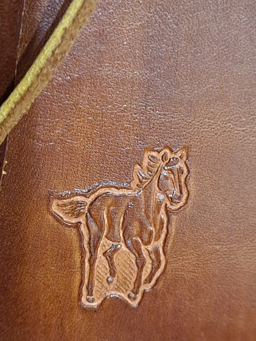 Artisan Crafted Brown Leather Crossbody Bag w/Floral & Horse Tooling Boho - Picture 6 of 10
